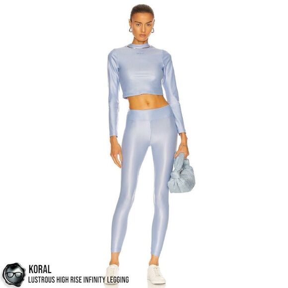 KORAL LUSTROUS HIGH RISE INFINITY LEGGING IN BEL AIR BLUE WOMEN’S SIZE MEDIUM - Picture 4 of 12